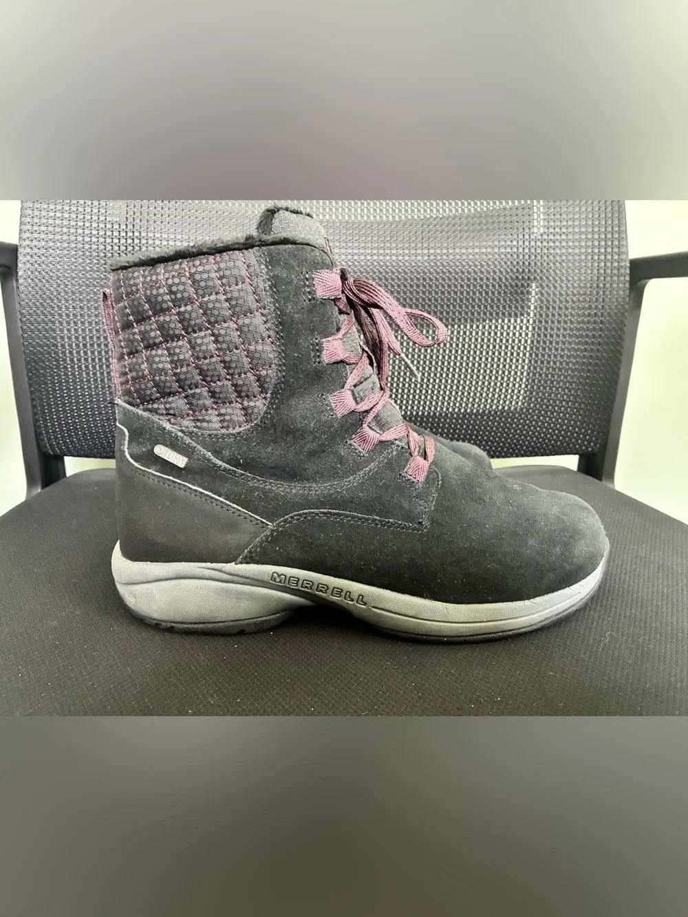 Merrell Jovilee Artica Waterproof Womens Winter Cole Suede Boots Sz 9 Black